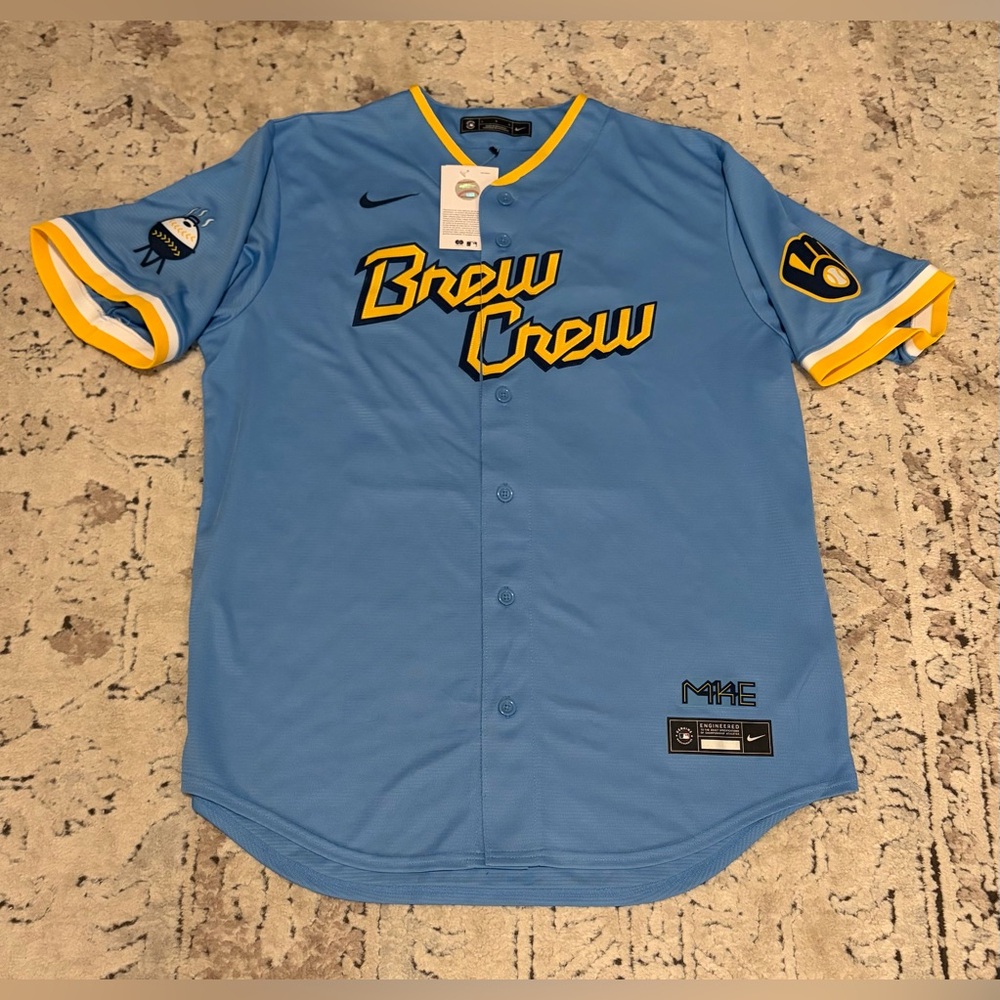 Nike Authentic Milwaukee Brewers City Connect Yelich #22 Jersey Men’s Sz: L